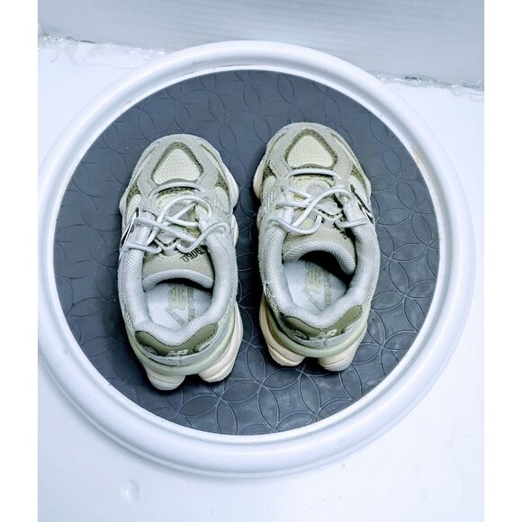 New Balance Kids 6M IV990GL Shoes Grey/Green Mesh/Suede - Picture 6 of 7